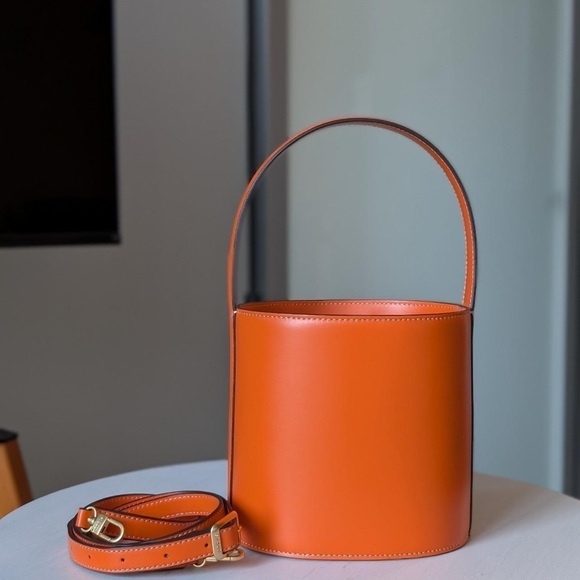 STAUD Vibrant Orange Shoulder Bag